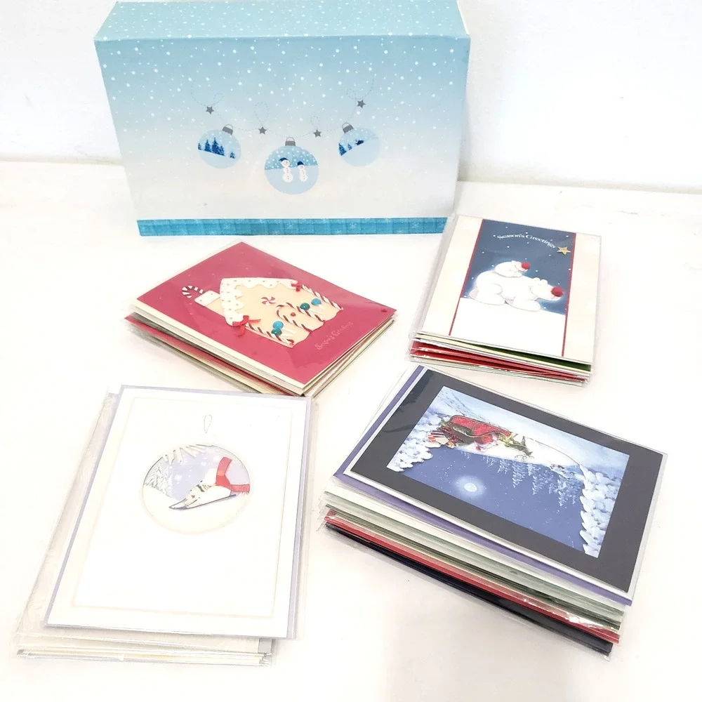 Box of 26 Burgoyne Elegant Hand Crafted Holiday Cards Matching Envelopes SEALED